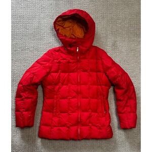 GAP Puffer Jacket Womens XS Red Quilted Down & Feather Hooded  Warm Winter Coat